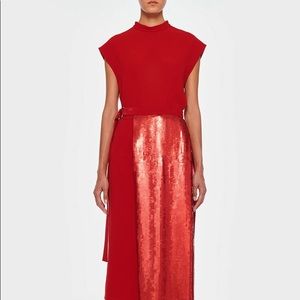 Tibi 
Triacetate Skirt With Removable Sequin Panel